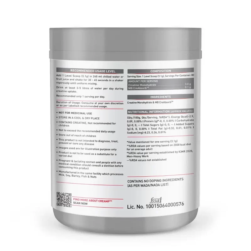 Muscle Blaze Creatine CREAMP 83 Serving - Image 2