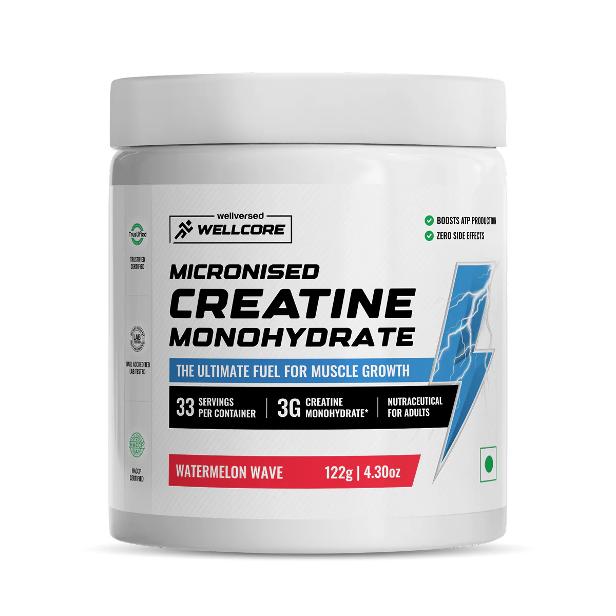 Wellcore Pure Micronised Creatine  (122g, 33 servings)